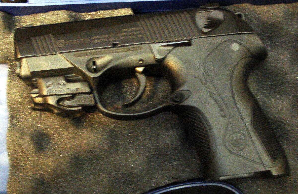 A 9mm handgun seized at the San Antonio International Airport by the Transportation Security Administration on April 29, 2014.