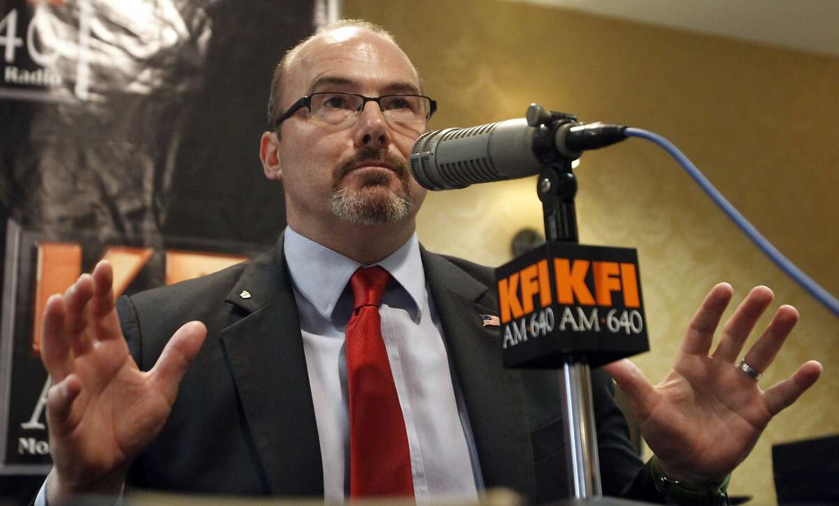 California Republican gubernatorial candidate State Assemblyman Tim Donnelly faces off against Neel Kashkari in a radio debate last week.  The latest polls show Donnelly with 15 percent of the vote.
