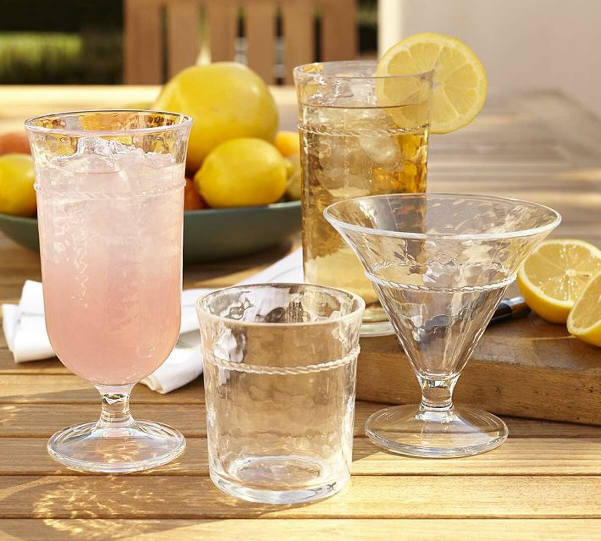 Rope outdoor drinkware; $22-$26 for set of four at Pottery Barn