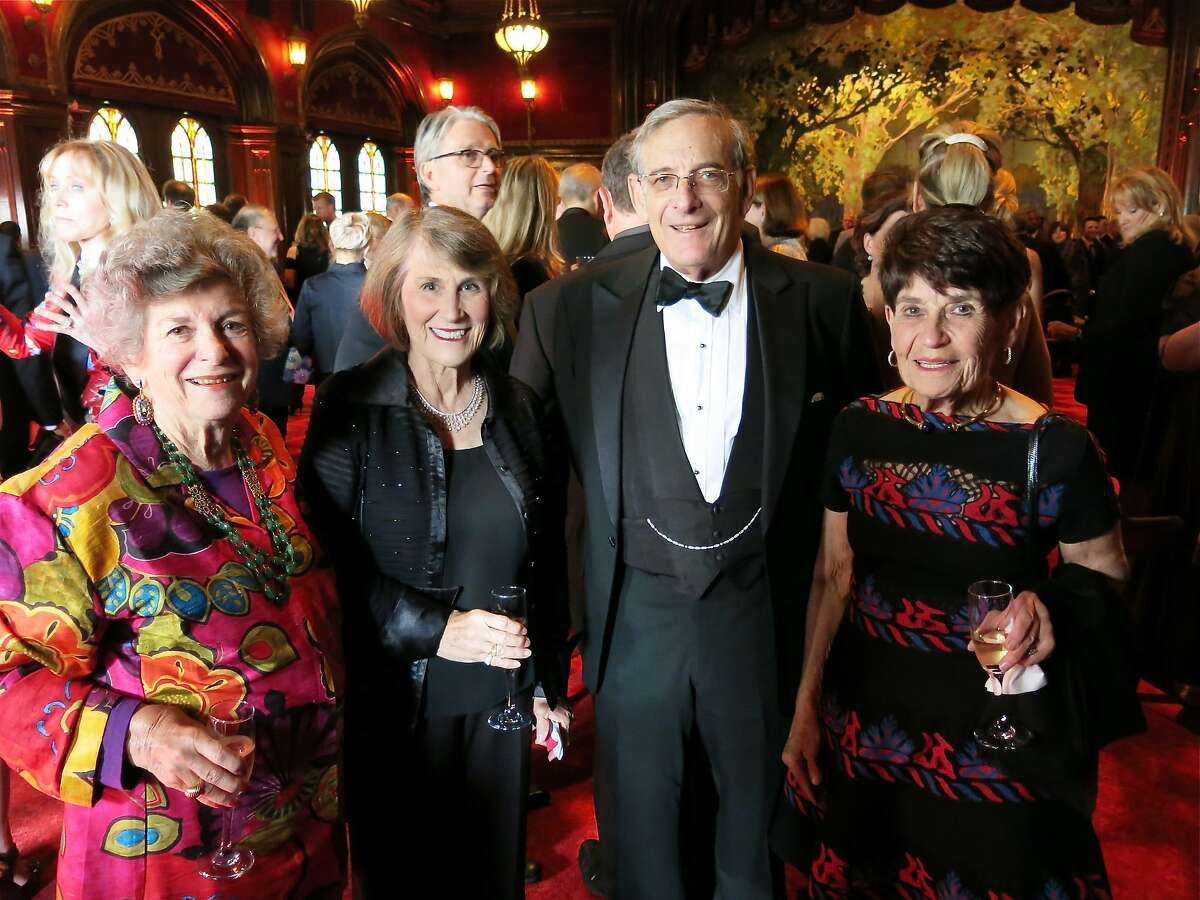 Delia Erhlich (left) with her sister-in-law, Vicki Fleishhacker, brother, David Fleishhacker and sister-in-law and ACT Trustee Frannie Fleishhacker at the Regency Ballroom. May 2014. By Catherine Bigelow.