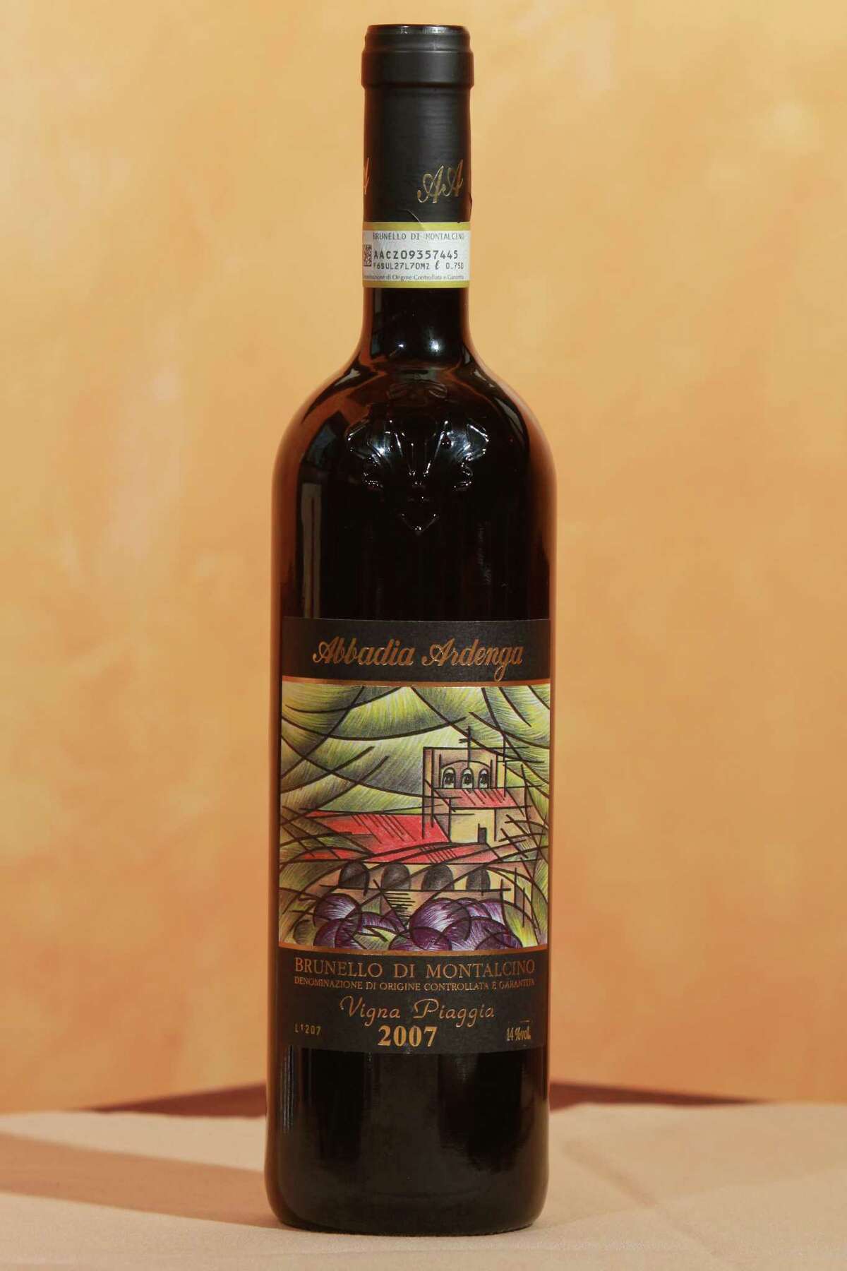 (For the Chronicle/Gary Fountain, May 15, 2014) Abbadia Ardenga Brunello Di Montalcino Vigna Piaggia 2007, the wine of choice for Eduardo Ferre, general manager and co-owner of Luigi's Cucina Italiana.