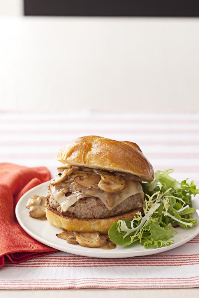 Recipe Smothered Swiss Turkey Burger