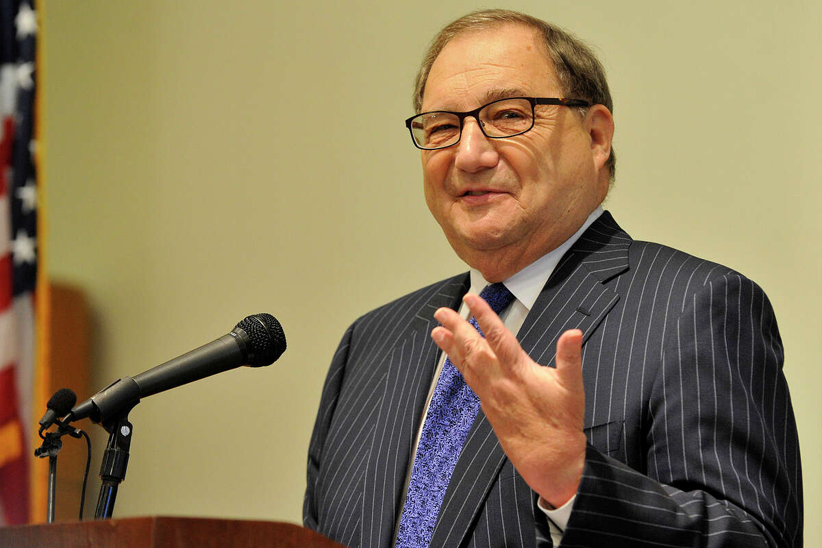Abe Foxman, national director of the Anti-Defamation League, delivers his speach titled Civility in Politics and Public Life: A Current Challenge as part of the lecture series on civility at the Ferguson Library in Stamford, Conn., on Tuesday, May 20, 2014. Hearst Connecticut Media Group is a sponsor of the lecture series.