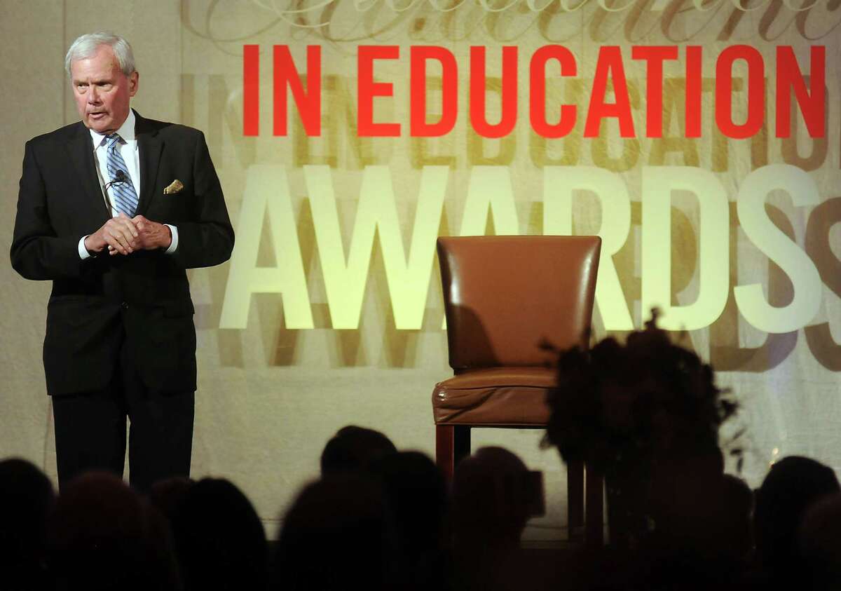 Tom Brokaw delivers the keynote address at the HEB Excellence in Education Awards dinner at the Royal Sonesta Hotel Saturday May 03, 2014.(Dave Rossman photo)