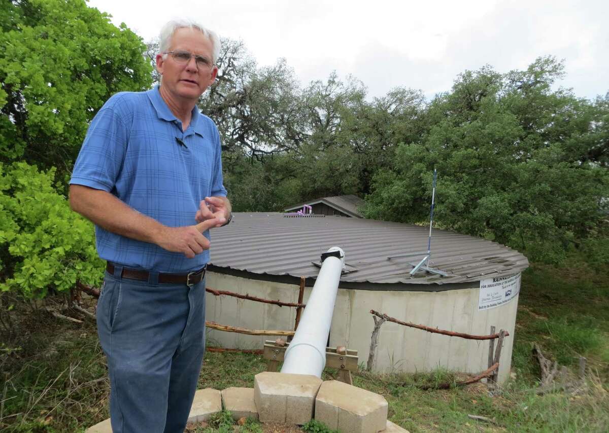 Flink, a former architect, remodeler and camp counselor who will retire from his 20-year teaching stint on June 6, said the recent rainfall filled the tanks. The project earned the Texas Water Development Board's Texas Rain Catcher Award.