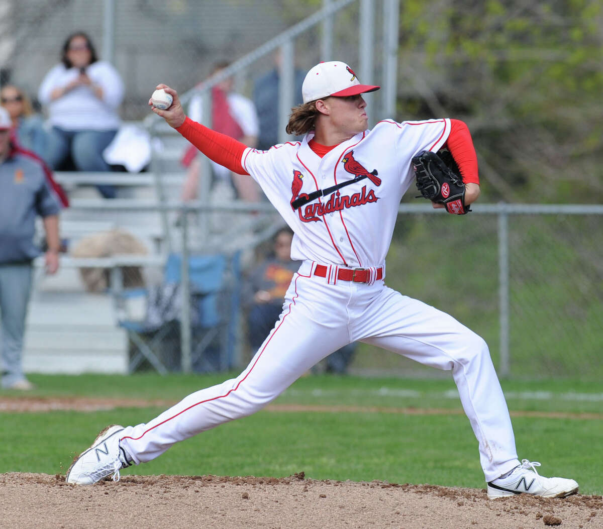 Greenwich pitcher Kyle Dunster pitched seven-plus innings of two-run ball in a 6-2, eight-inning win over Staples in the FCIAC quarterfinals on Tuesday.