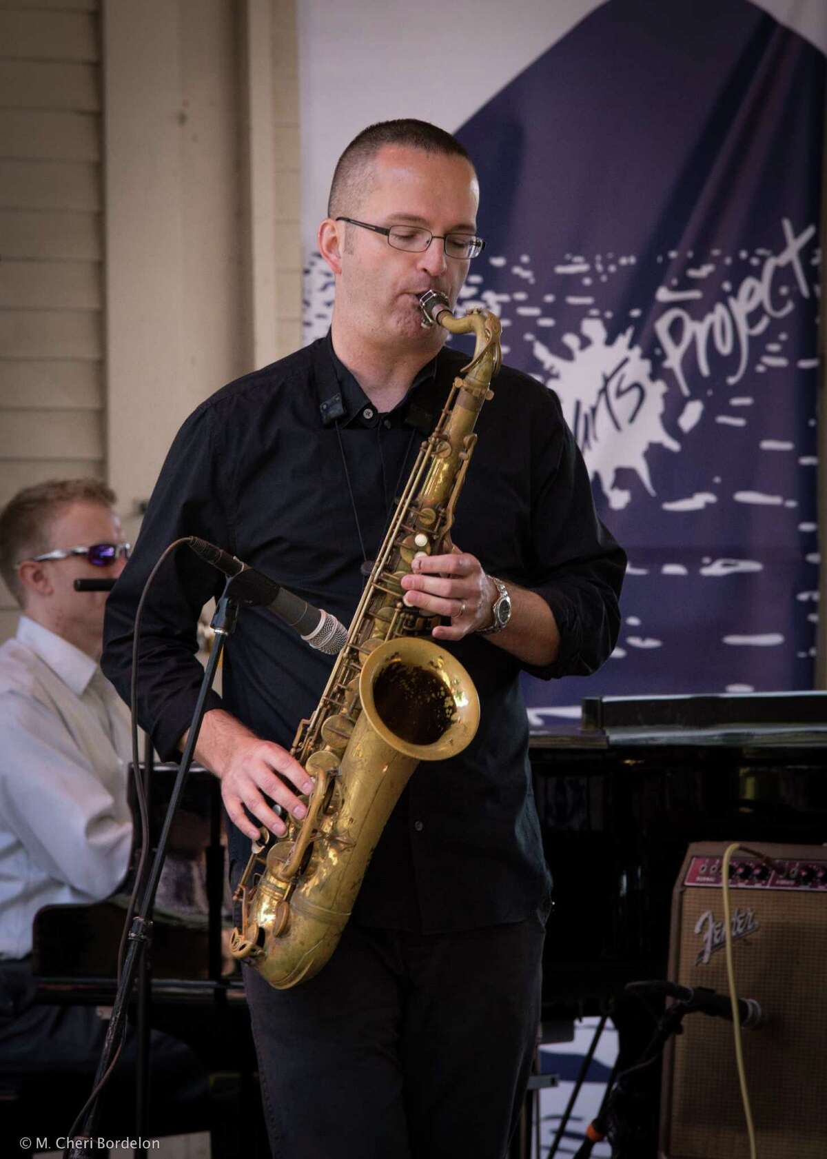 Brian Patneaude at Lake George Jazz Festival last fall. Photo archive/M Cheri Bordelon