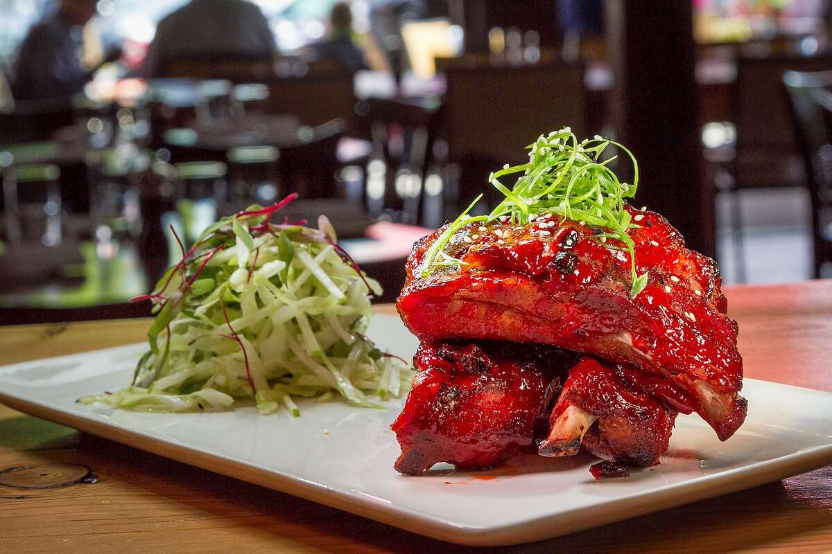 The BBQ Baby Back Ribs at Cooperage restaurant in Lafayette, Calif., are seen on May 24th, 2014.