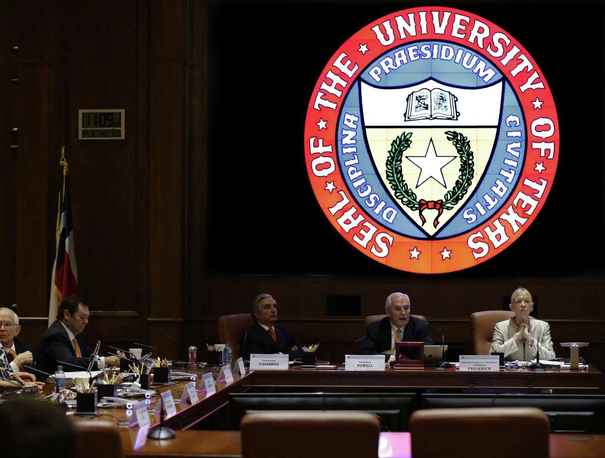 The University of Texas Board of Regents, shown in 2012, still listens to the wishes of state leaders, but the state is only funding 25 percent of Texas' higher education budget. Public universities are being shortchanged by political leaders.