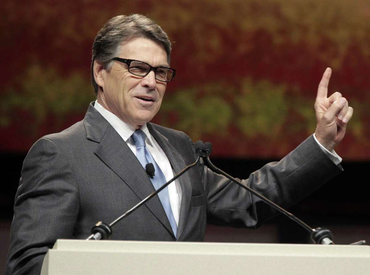 Governor Rick Perry speaks at the Texas Republican Party State Convention in Fort Worth, Texas, on Thursday, June 5.