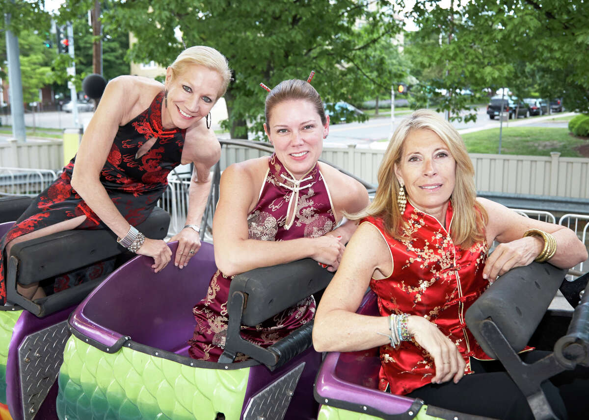 Co-chairs of "Chinatown: Night of the Dragon," Family Centers' annual benefit, were, from left, Ann Croll, Merrilou Hillenbrand and Pam Caffray. The event, which was held recently at Greenwich Armory, raised more than $500,000 for Family Centers' human service, health and education programs.
