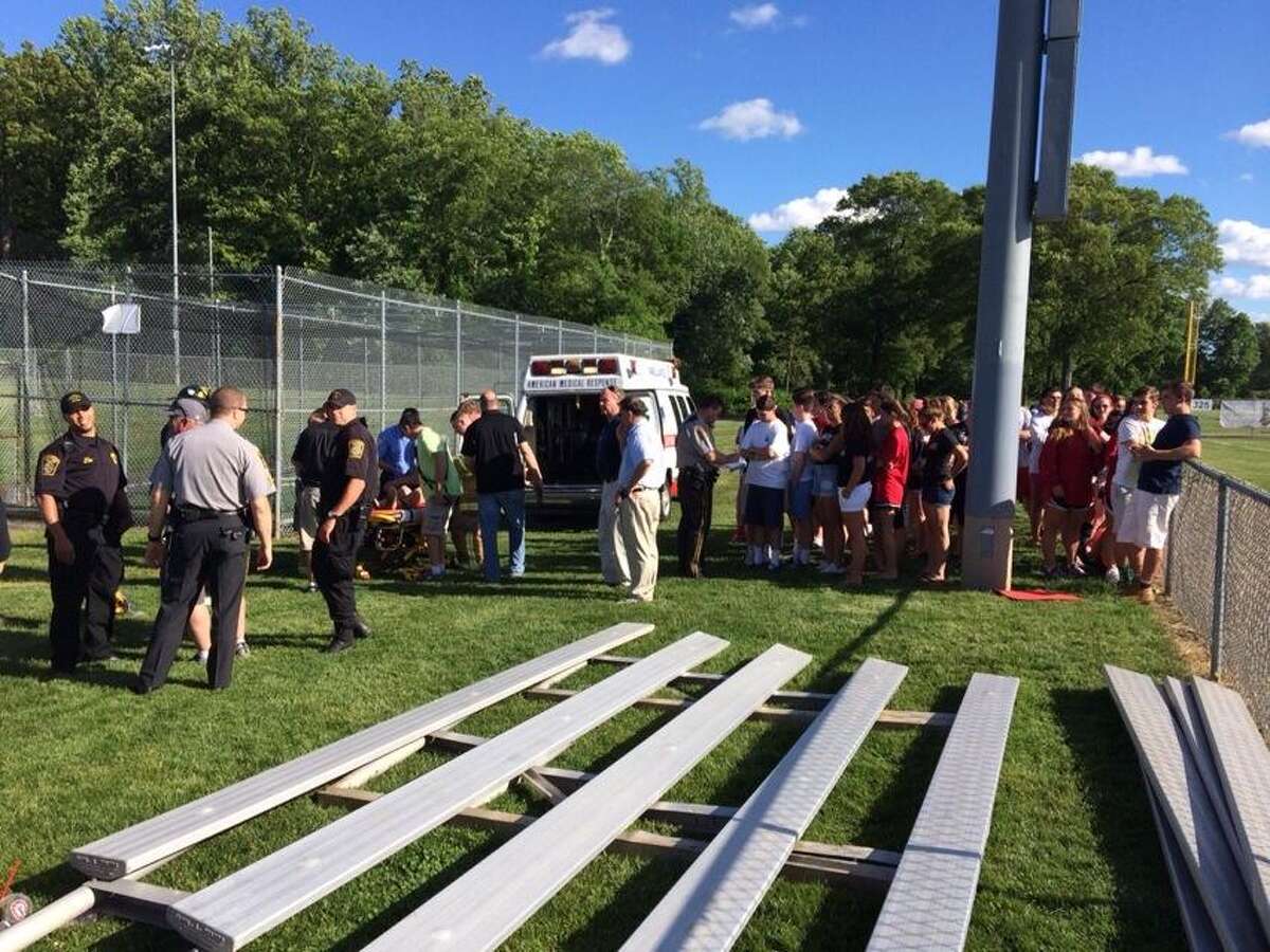 Bleacher collapses during baseball game
