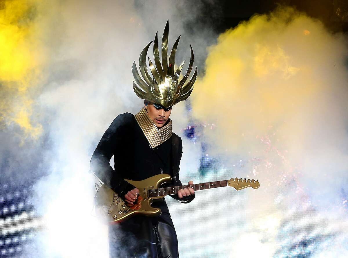 NEW YORK, NY - JUNE 08: Musician Luke Steele of Empire of the Sun performs during the 2014 Governors Ball Music Festival at Randall's Island on June 8, 2014 in New York City. (Photo by Paul Zimmerman/Getty Images)