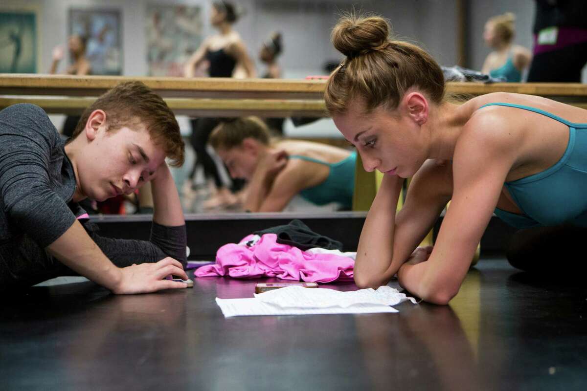 HSPVA dance students study for exams.