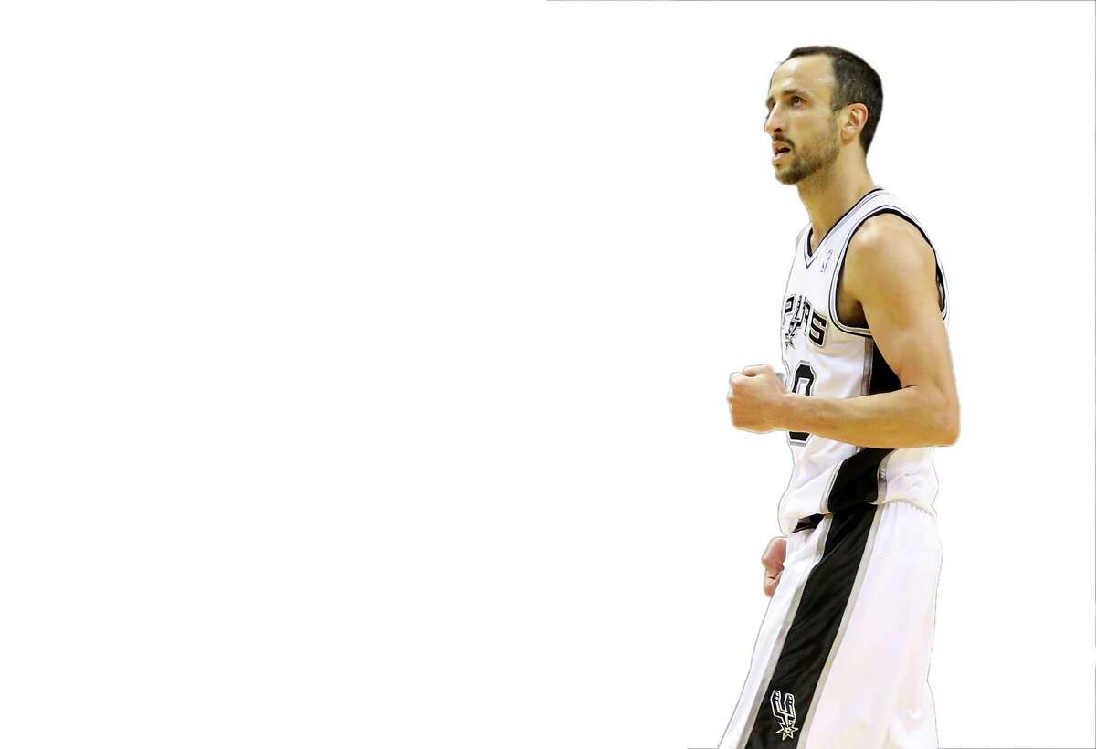 SAN ANTONIO, TX - MAY 19: Manu Ginobili #20 of the San Antonio Spurs reacts in the fourth quarter while taking on the Oklahoma City Thunder in Game One of the Western Conference Finals during the 2014 NBA Playoffs at AT&T Center on May 19, 2014 in San Antonio, Texas. NOTE TO USER: User expressly acknowledges and agrees that, by downloading and or using this photograph, User is consenting to the terms and conditions of the Getty Images License Agreement. (Photo by Ronald Martinez/Getty Images)