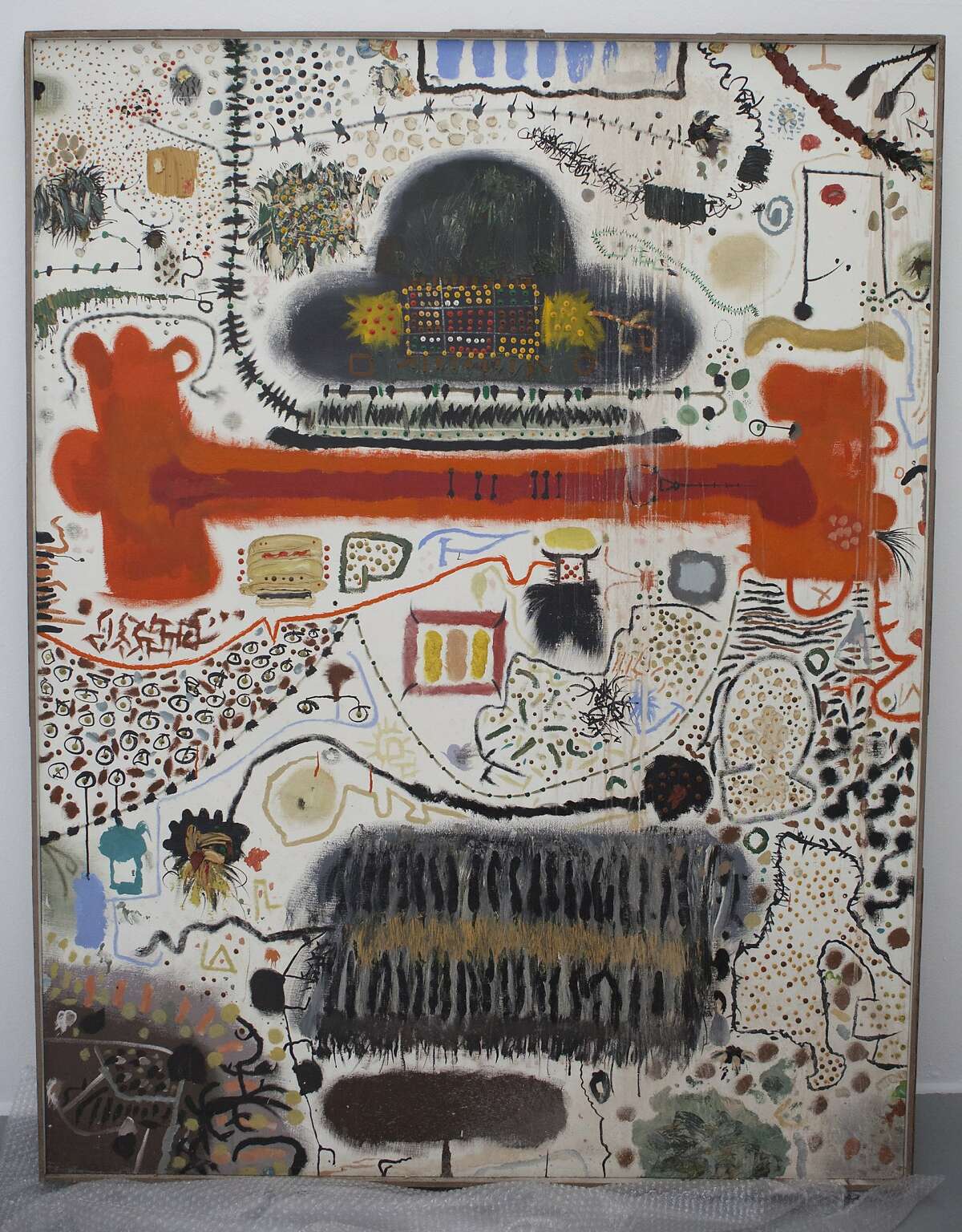 Roy DeForest, Untitled, 1961. Mixed media on canvas. 52 (w) x 68.5 (T) inches