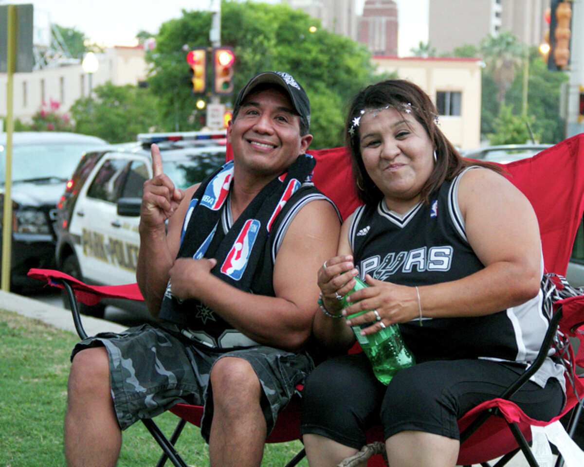 Fans gathered at Travis Park to watch their Spurs take on Miami during Game 4 of the NBA Finals on Thursday.