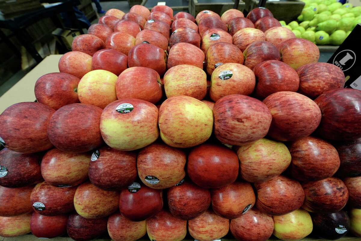 Stacks of fresh fruit are on display at the new Whole Foods market store Monday morning, June 16, 2014, as the store gets ready for the grand opening on Wednesday at Colonie Center in Colonie, N.Y. (Skip Dickstein / Times Union)