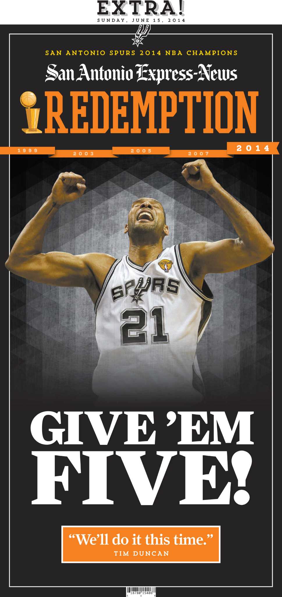 San Antonio Spurs 2005 NBA Champions Commemorative Poster