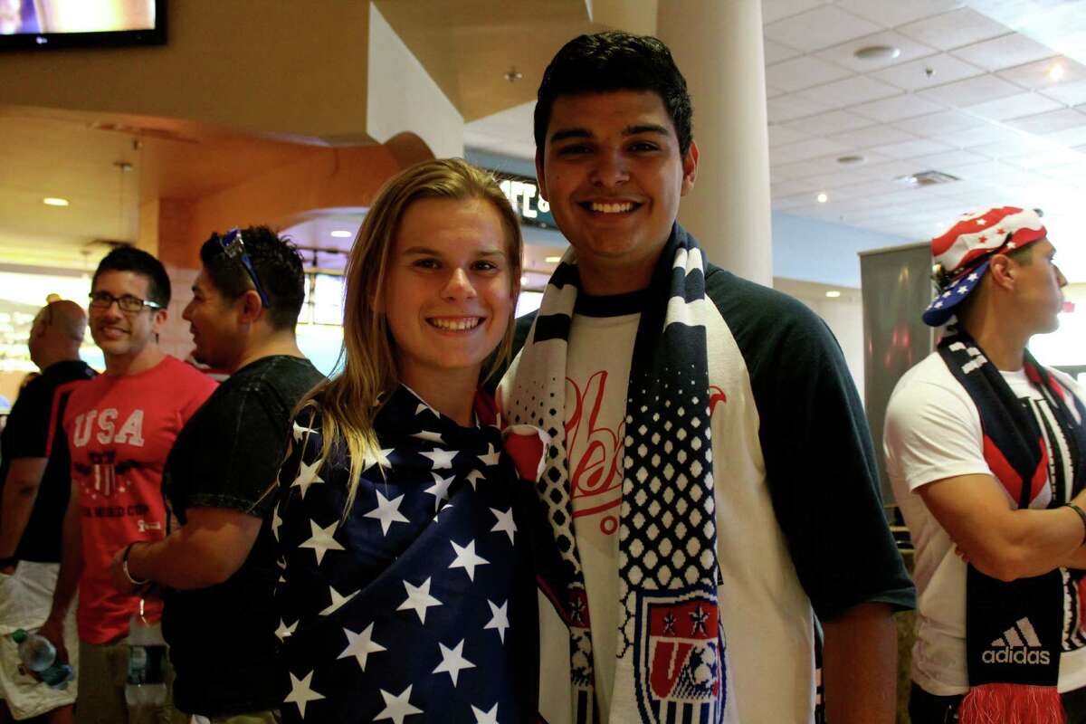 San Antonio fans celebrate U.S. win in the World Cup opener over Ghana during a watch party at the Palladium tonight.
