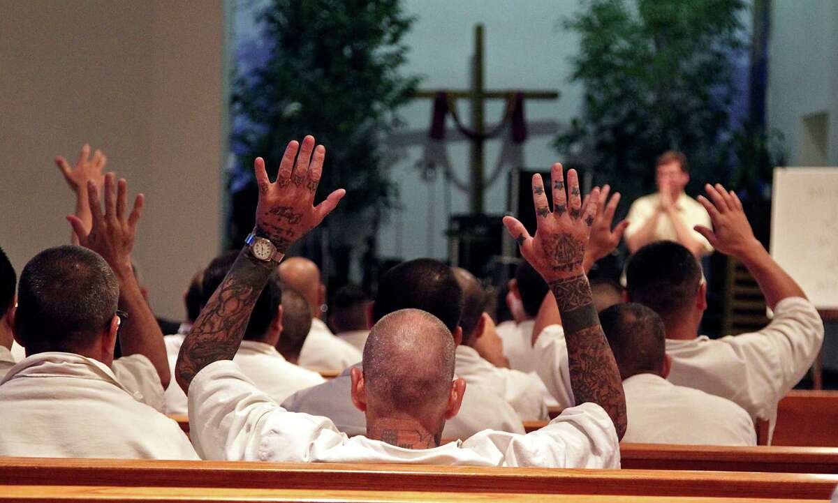 Prison inmates attended a Woodhaven Baptist Deaf Church Prison Ministry sermon on June 12 in Riverside.