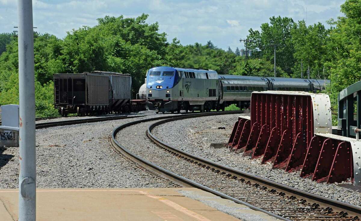 An Amtrak train from Albany arrives at the Schenectady Train Station Thursday, June 19, 2014 in Schenectady, N.Y. This train was headed north towards Montreal. (Lori Van Buren / Times Union)