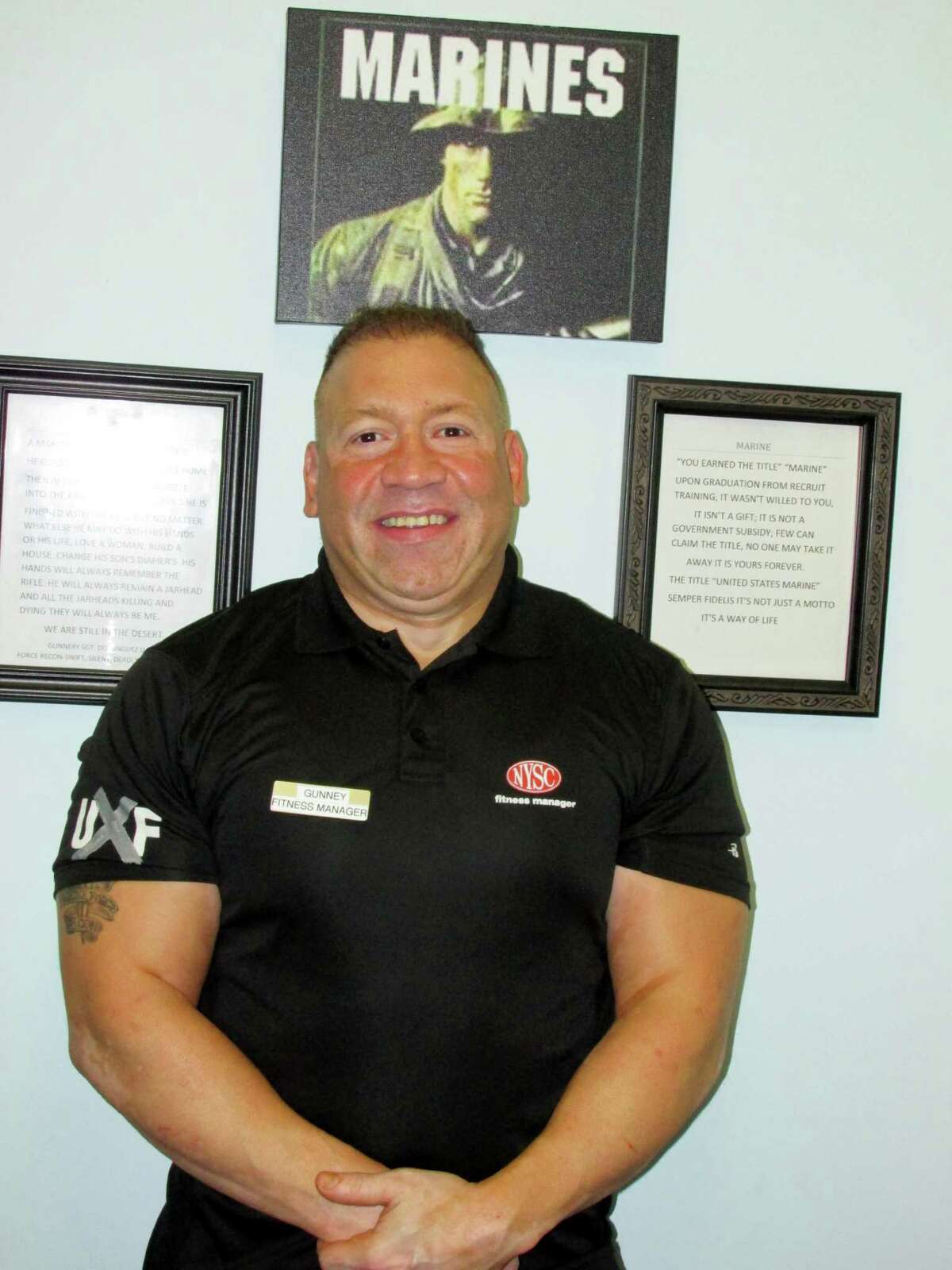 Greenwich fitness manager Gunney Dominguez has taken his military experience of saving lives he says into the gym where he is âÄúsaving lives by prolonging them for happier, healthier lives.âÄù