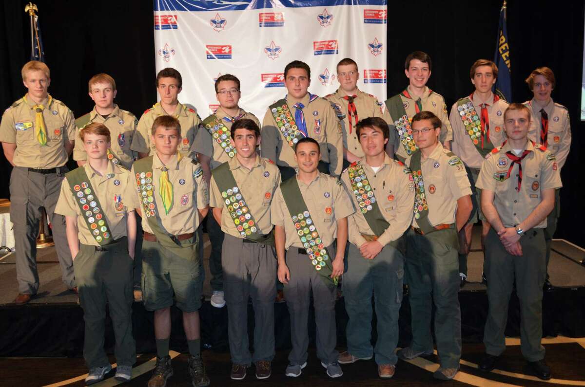 Eighteen Greenwich Boy Scouts earn the group's highest rank