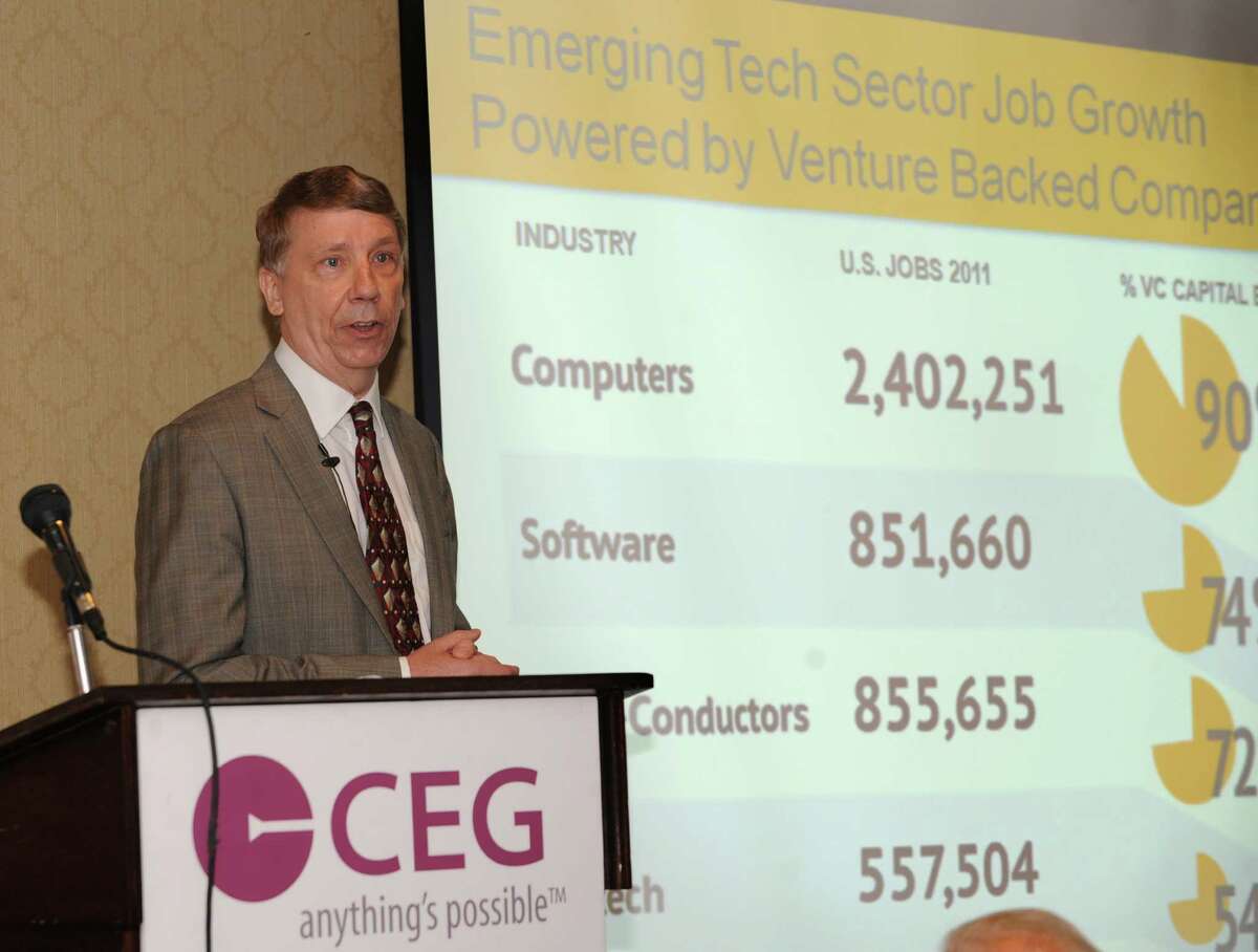 Keynote speaker Martin Babinec speaks during The Center for Economic Growth's (CEG) 18th Annual Technology Innovation Awards Luncheon at the Century House on Wednesday, June 25, 2014 in Latham, N.Y. Babinec is an entrepreneur, startup investor and venture catalyst. (Lori Van Buren / Times Union)