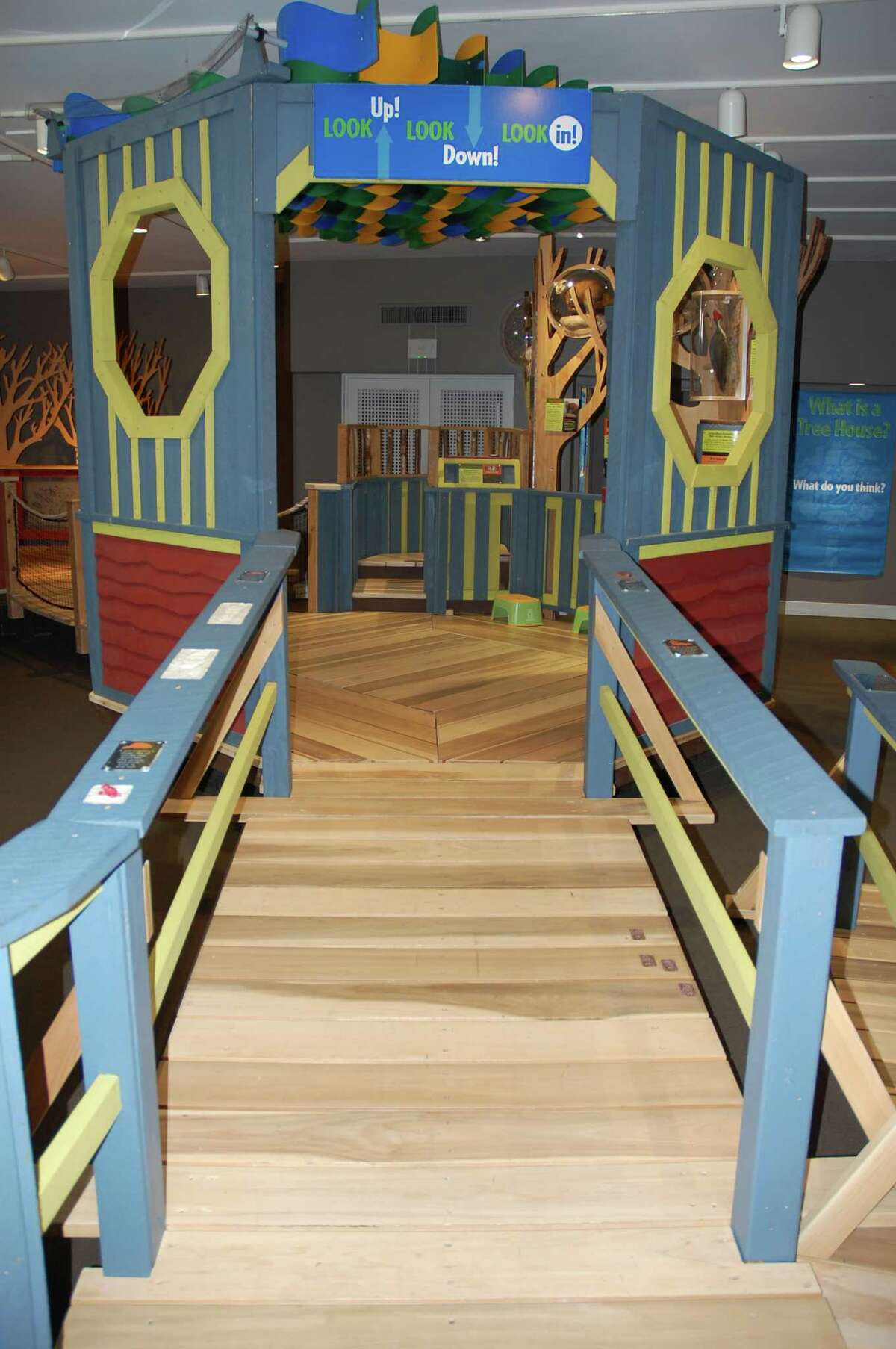 "Treehouses: Look Who's Living in the Trees!" is on view at the Stamford Museum & Nature Center through Sept. 1.