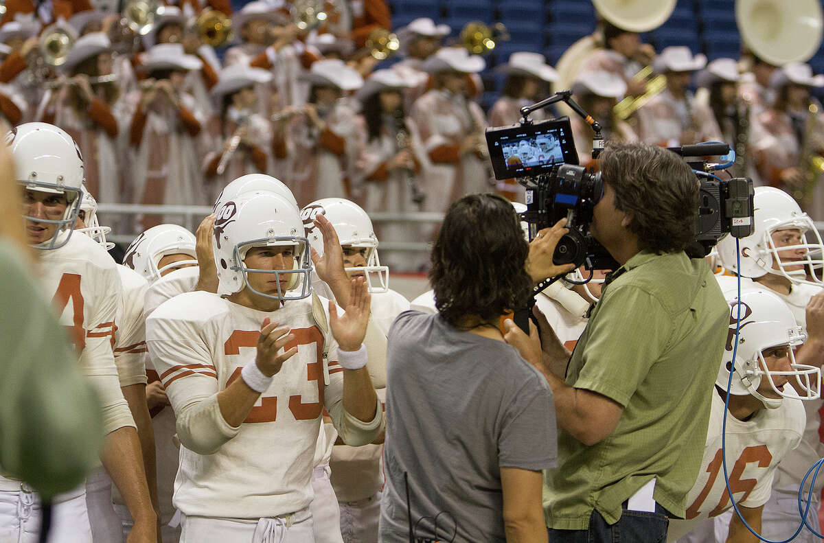 Filming a scene from My All American at the Alamodome, Thursday, June 26, 2014 about former University of Texas football player Freddie Steinmark.