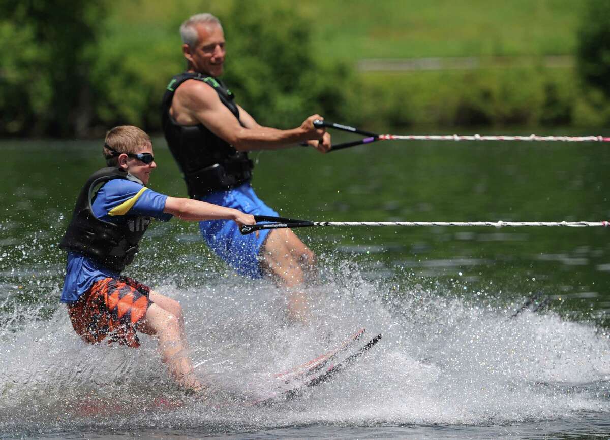 Waterskiing camp for visually impaired children
