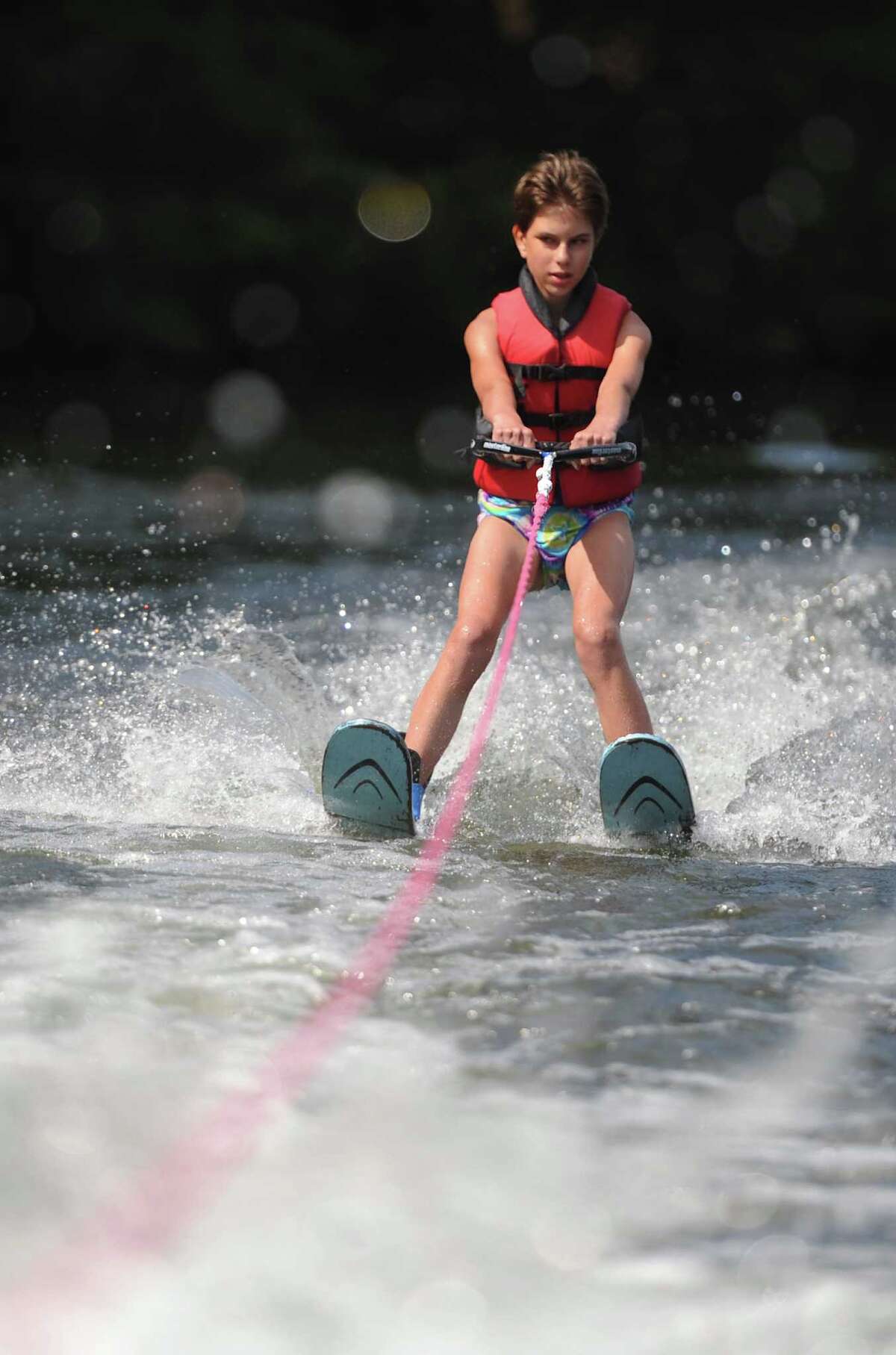 Waterskiing camp for visually impaired children
