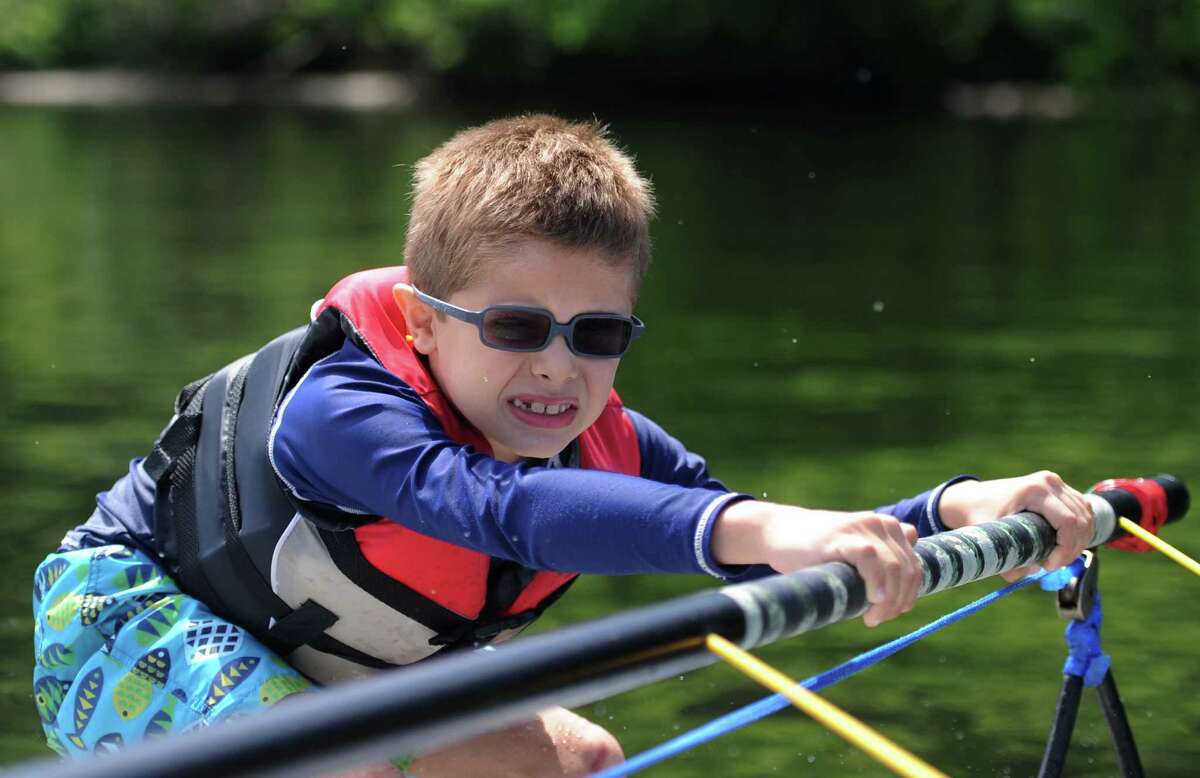 Waterskiing camp for visually impaired children