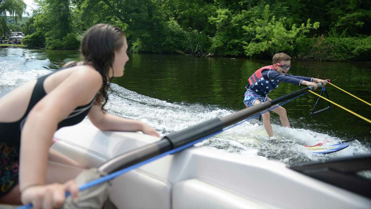 Waterskiing camp for visually impaired children