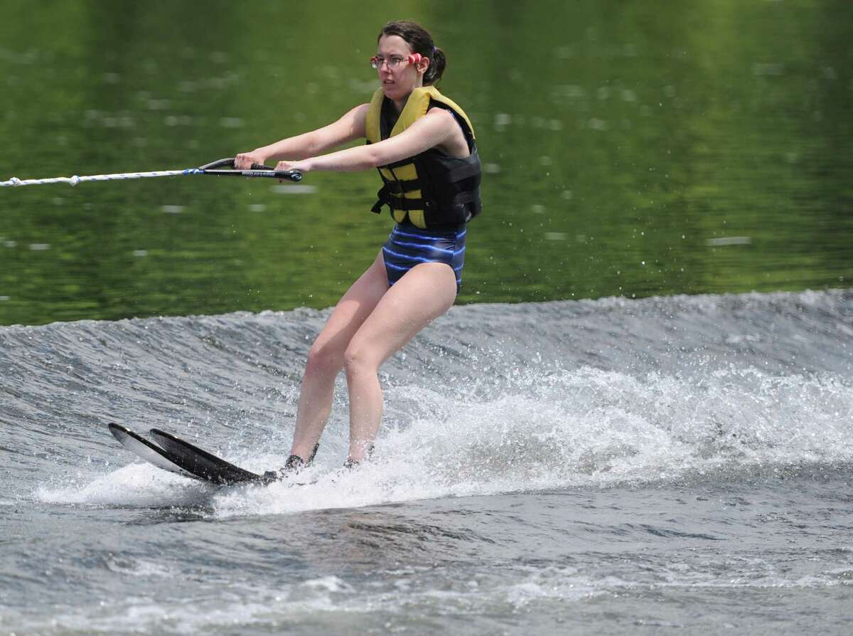 Waterskiing camp for visually impaired children