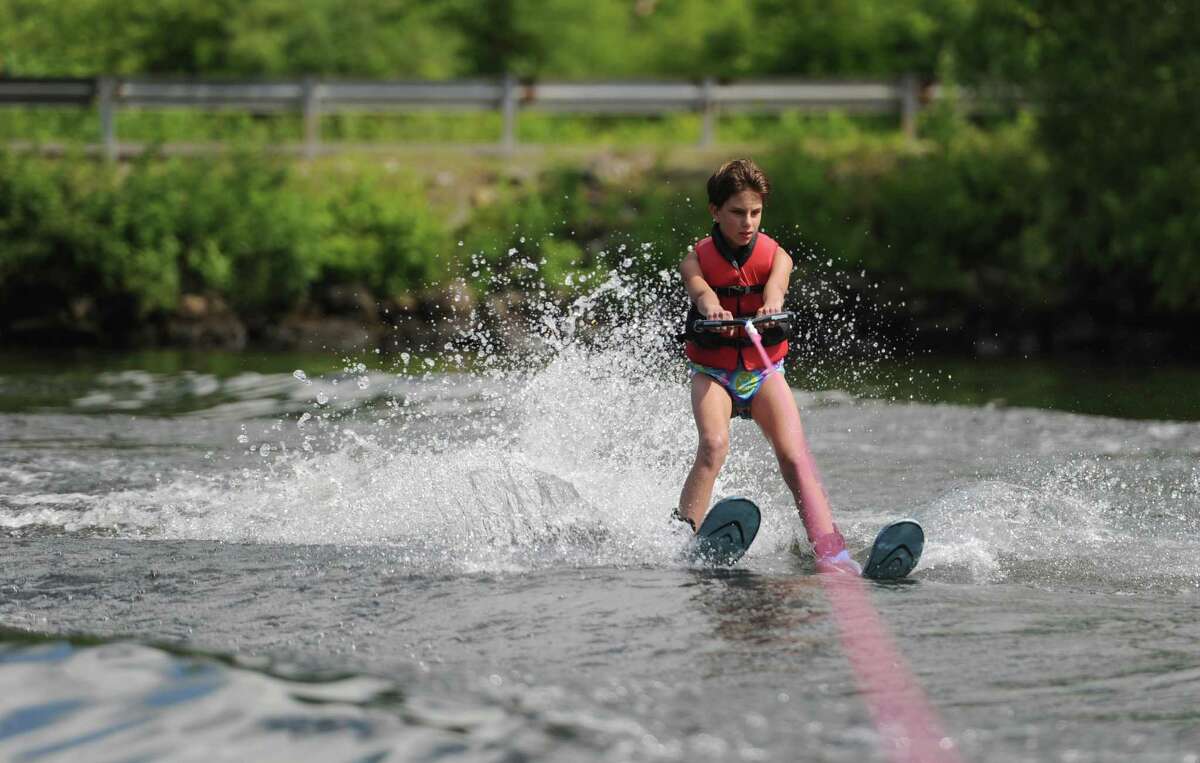 Waterskiing camp for visually impaired children