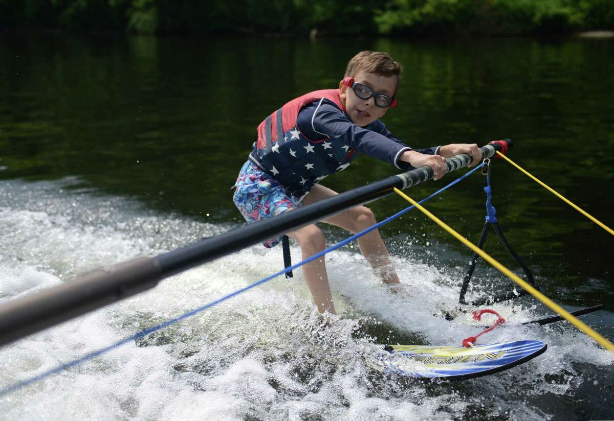 Waterskiing camp for visually impaired children