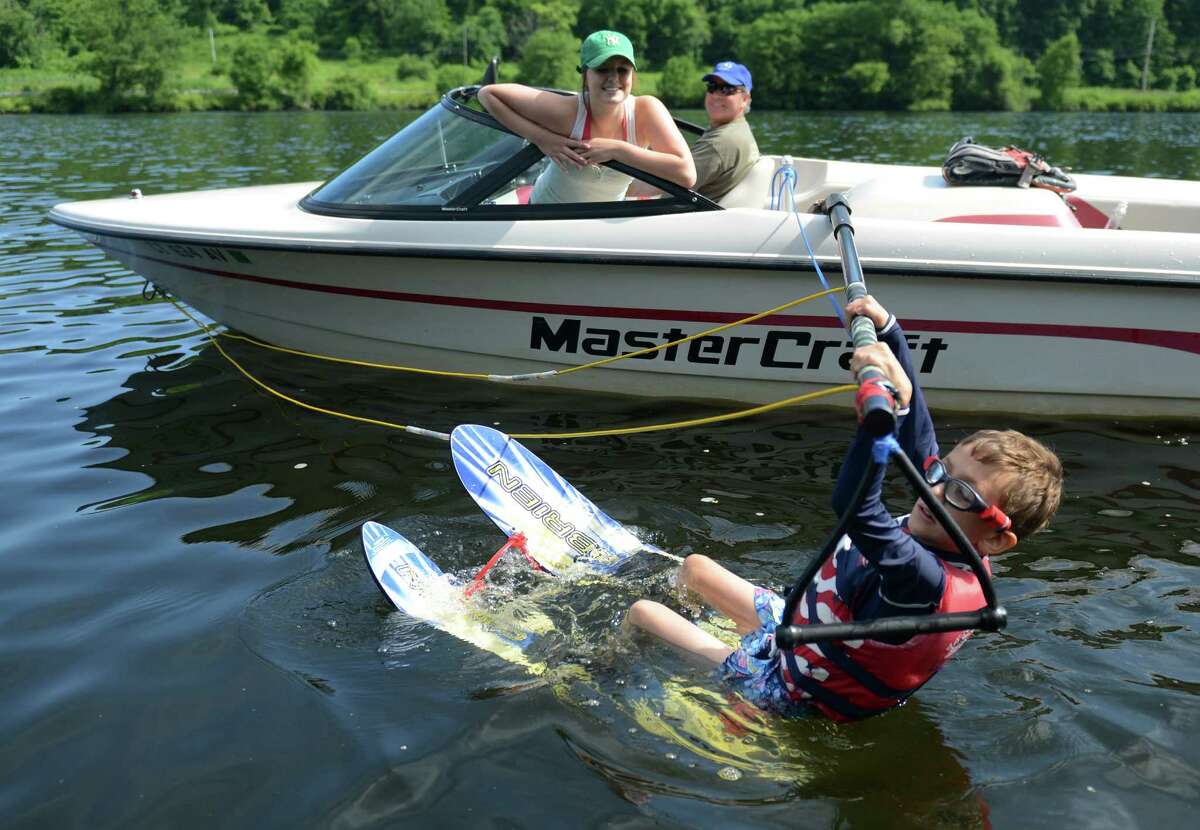 Waterskiing camp for visually impaired children