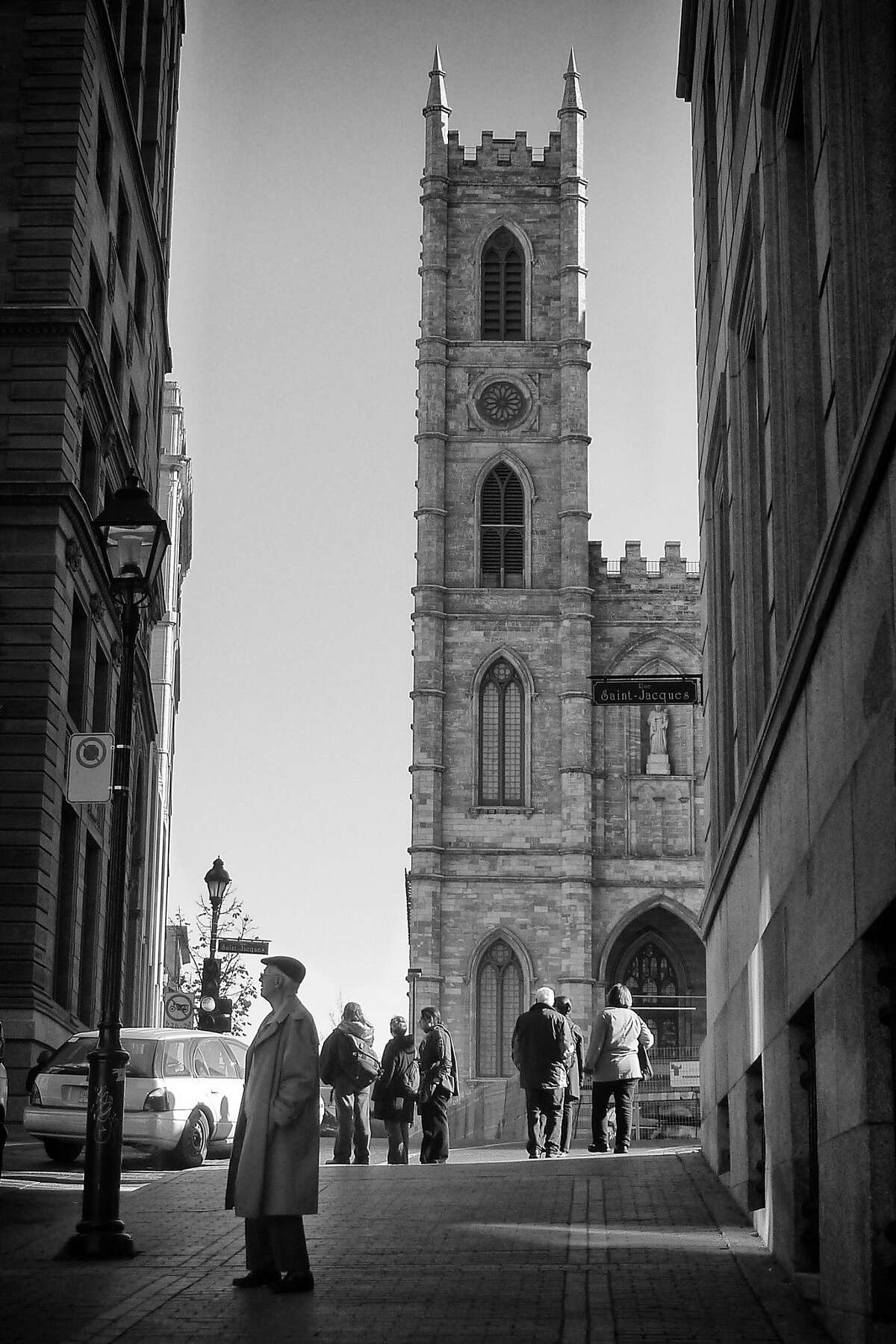 Tourists near the Basilique Notre-Dame, Montreal. Tourists near Basilique Notre-Dame, Montreal