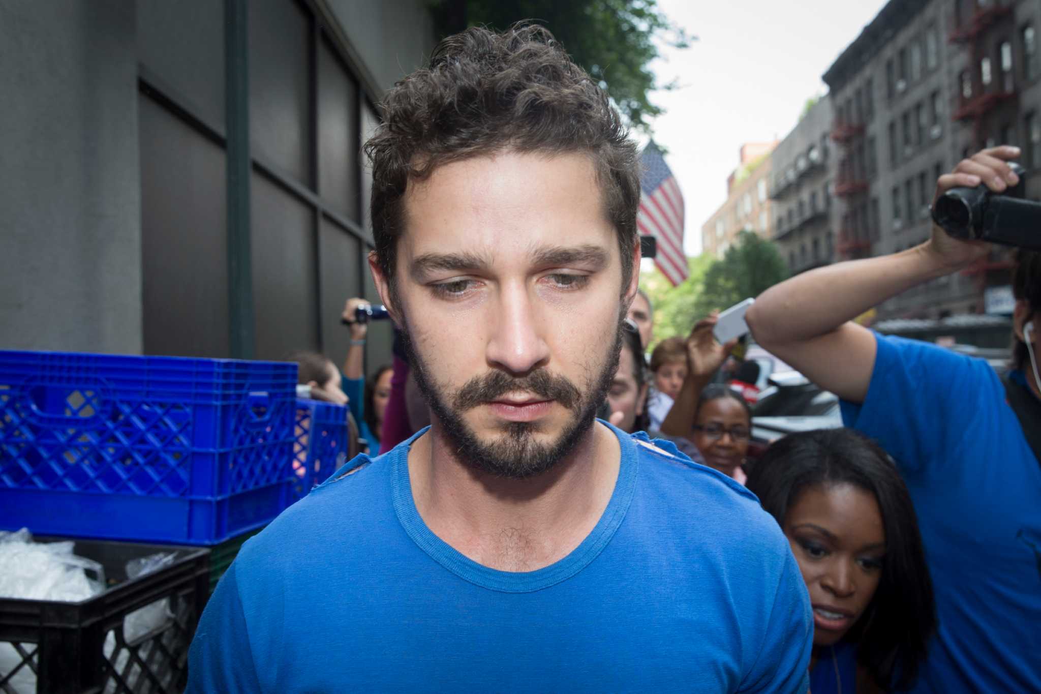 Shia LaBeouf, 'not famous' but still in headlines.