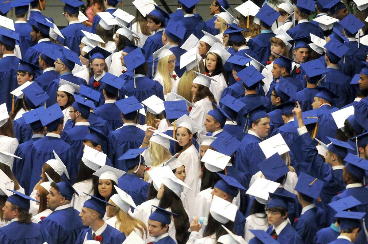 Shaker High School graduates process during their graduation ceremony at the SEFCU Arena on Saturday June 28, 2014 in Albany, N.Y. (Michael P. Farrell/Times Union)