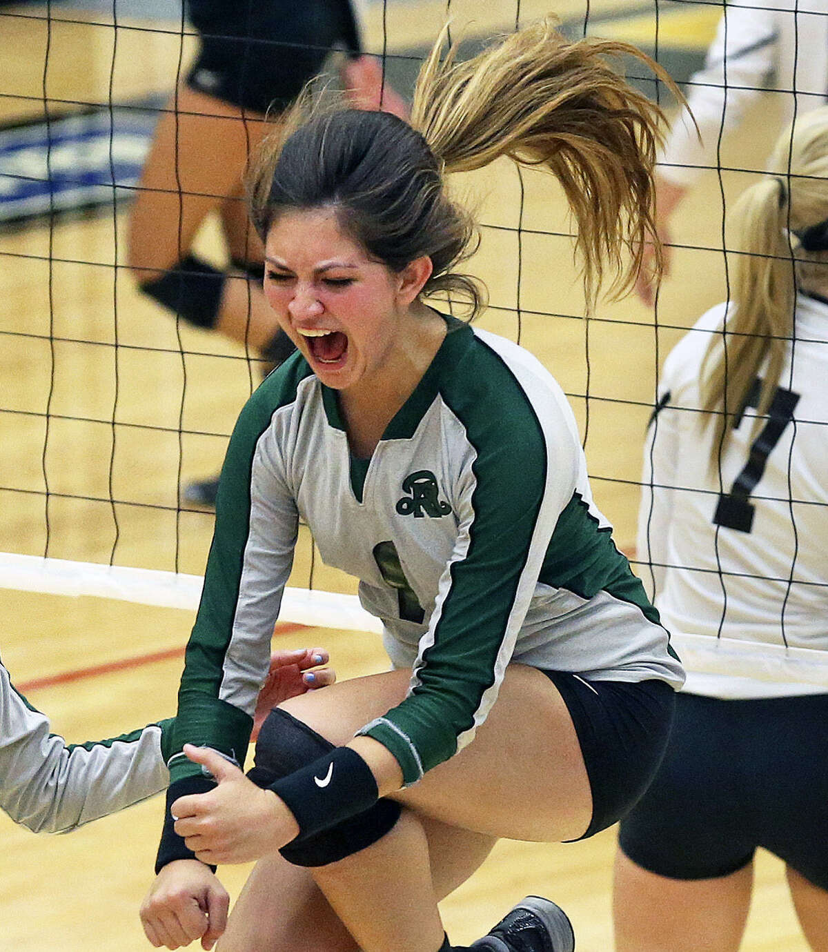 Rattlers volleyball player Krista Kolbinskie celebrates after a 3-1 playoff victory over Clark last November.