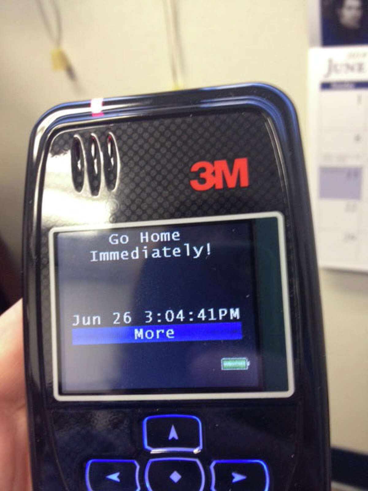 Marsha McLane is testing out a new GPS monitoring system on herself. She received this text after going to a prohibited area.