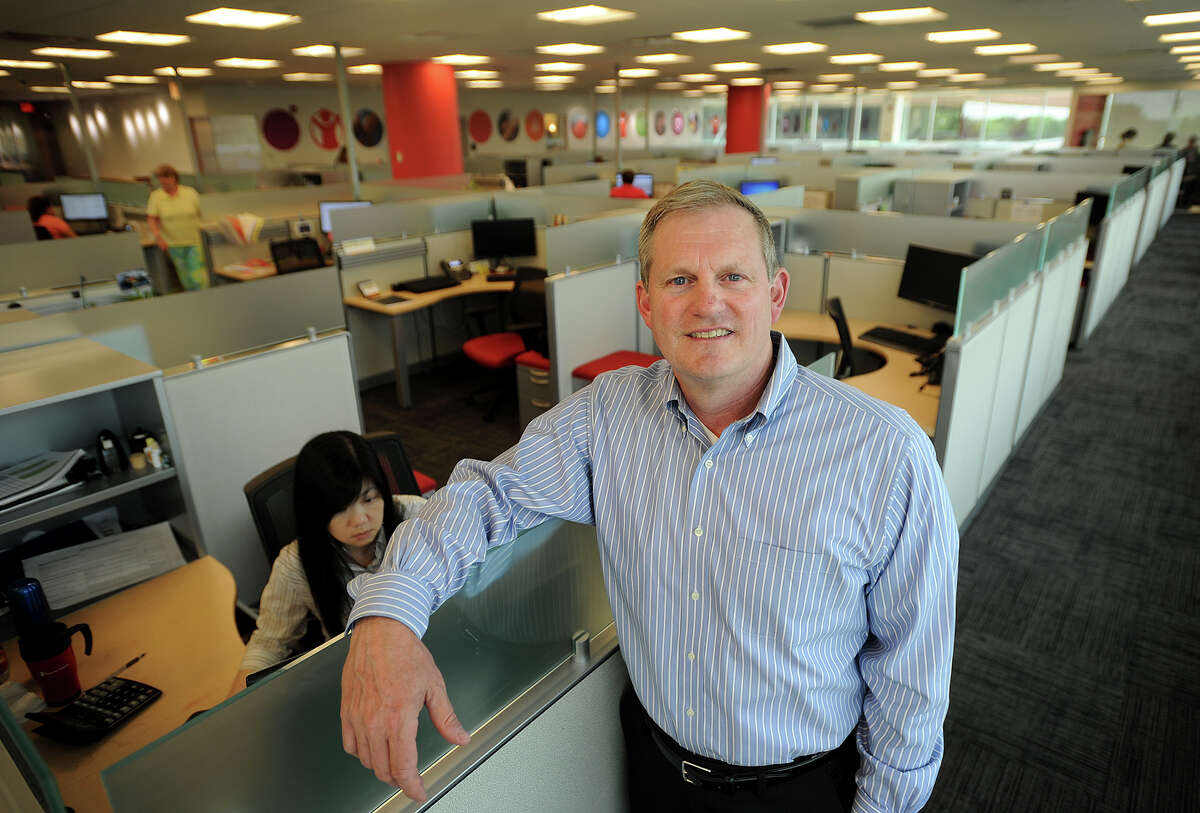 Save the Children Vice President of Information Technology and Building Operations Ken Murdoch in the company's new headquarters, featuring an open space work place design, at 501 King's Highway East in Fairfield, Conn. on Tuesday, July 1, 2014.