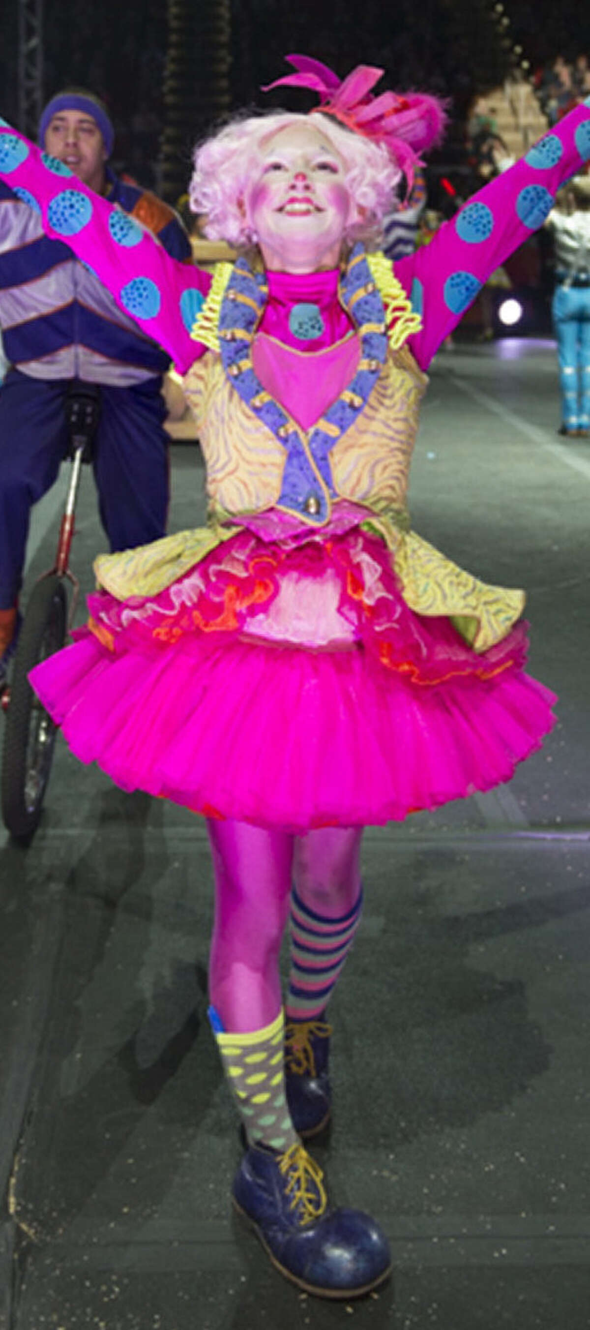 Cynthia ÂÃÂ£Go-goÂÃÂ¥ Reyna is a clown in Ringling Bros. "Built to Amaze!" circus show.