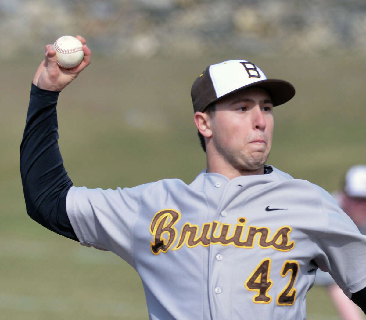 Pitcher Bradley Wilpon (16) of Brunswick High School in Greenwich,  Connecticut playing for the New York