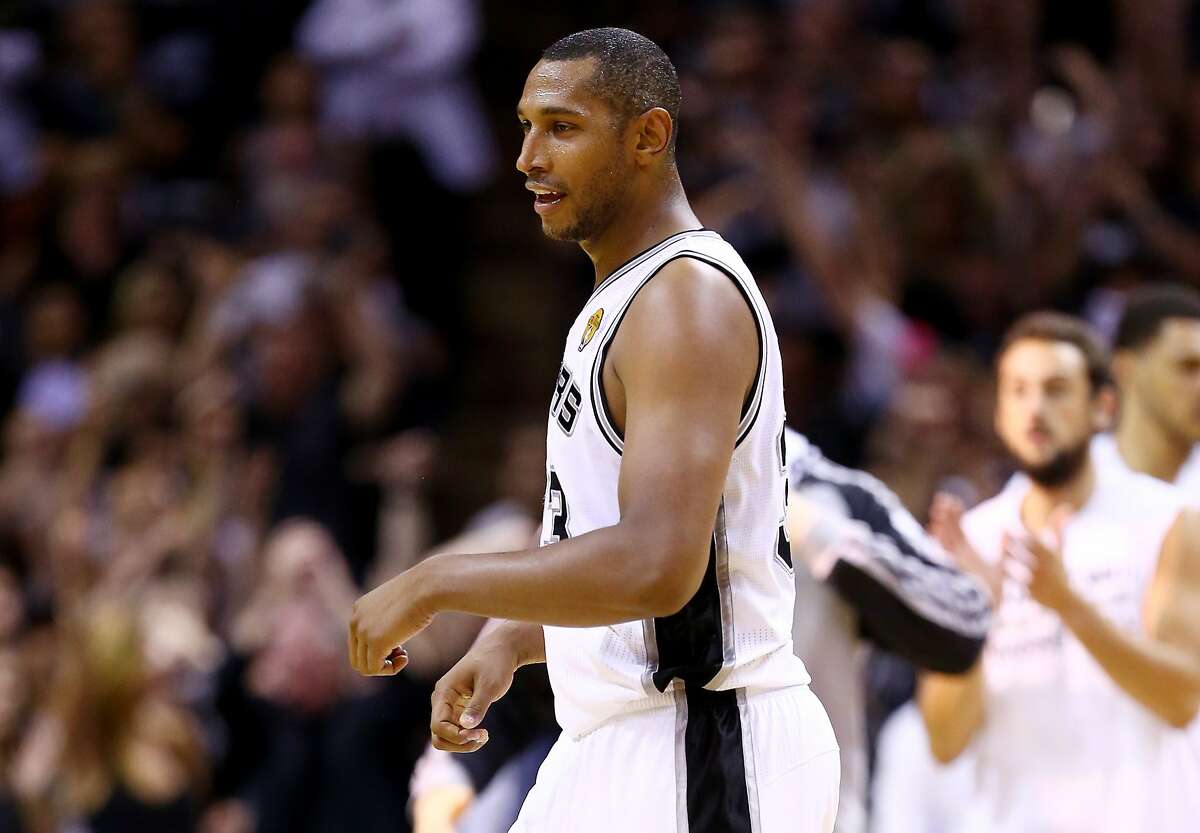 SAN ANTONIO, TX - JUNE 15: Boris Diaw #33 of the San Antonio Spurs celebrates against the Miami Heat during Game Five of the 2014 NBA Finals at the AT&T Center on June 15, 2014 in San Antonio, Texas. NOTE TO USER: User expressly acknowledges and agrees that, by downloading and or using this photograph, User is consenting to the terms and conditions of the Getty Images License Agreement. (Photo by Andy Lyons/Getty Images)