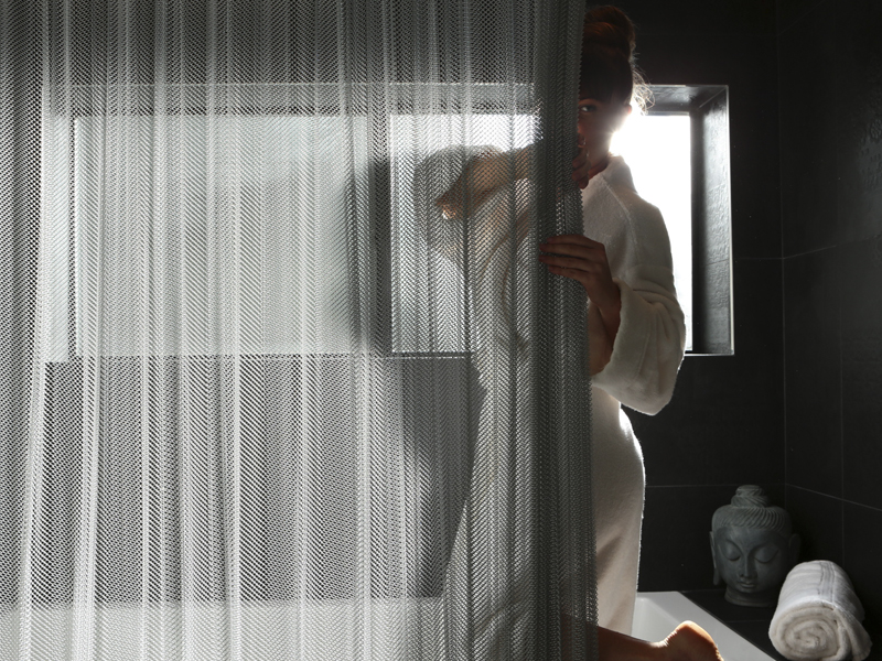 New Aluminum Mesh Shower Curtain Isn T, Cascade Shower Curtain