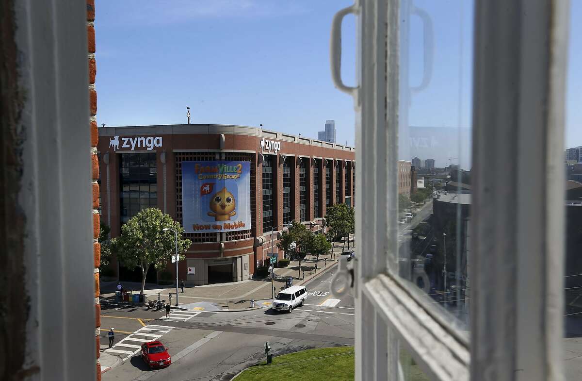 High tech company, Zynga as seen directly across the street from the San Francisco Design Center, in San Francisco, Calif. Many of the tenants at the Design Center may be forced to leave as the landlord attempts to clear the building making it available for high tech business.